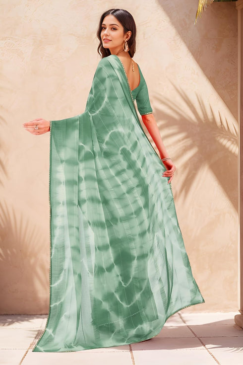 Vasthrlay Fashion Chiffon Shibori Printed Ethnic Wear