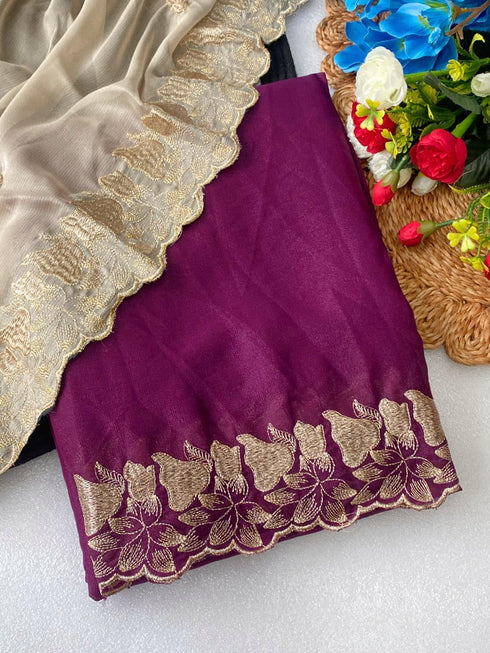 Vasthrlay Georgette Embroidery Saree
