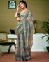 Vasthrlay Womens Cotton Printed Brown Saree