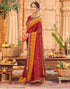 Vasthrlay Georgette Embroidery Unstitched Red Saree