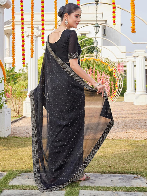Vasthrlay Shimmer Georgette Rama Saree