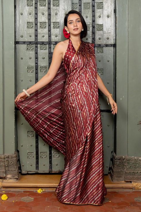 Vasthrlay Fashion Georgette Leheriya Dark Ethnic Wear
