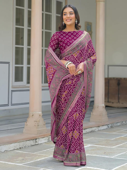 Vasthrlay Sequins Embroidery Black Saree