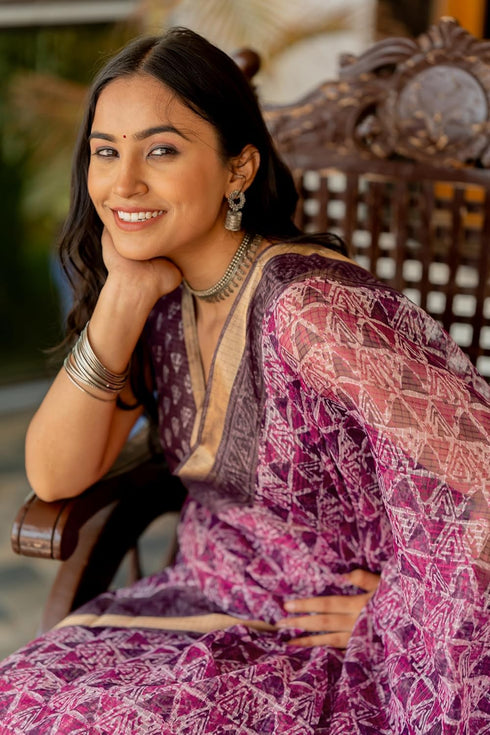 Vasthrlay Fashion Polyester Printed Dusty Ethnic Wear