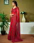 Vasthrlay Chanderi Printed Unstitched Blue Saree