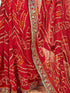 Vasthrlay Georgette Embroidery Unstitched Red Saree