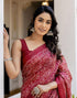Vasthrlay Bandhani Printed Unstitched Wine Saree