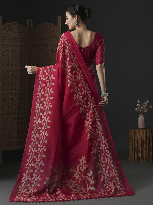 Vasthrlay Botanical Printed Unstitched Black Hs Ethnic Wear