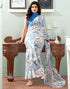 Vasthrlay Georgette Sequence Unstitched Black Saree