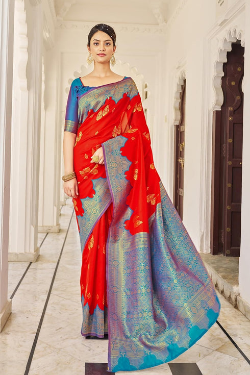 Vasthrlay Banarasi Rich Redfirozi Ethnic Wear
