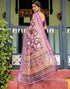 Vasthrlay Womens Printed Purple Saree With Unstitched Blouse Piece