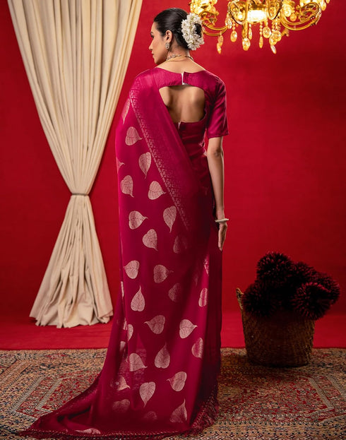 Vasthrlay Chiffon Printed Unstitched Black Saree