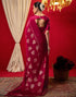 Vasthrlay Chiffon Printed Unstitched Black Saree