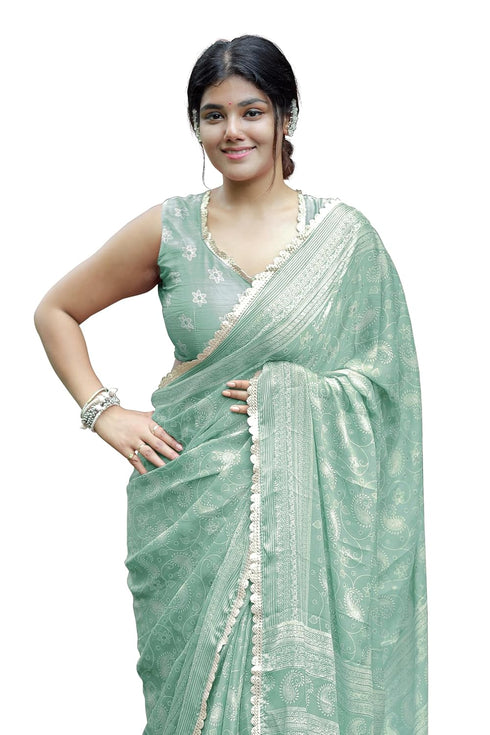 Vasthrlay Fashion Chiffon Paisley Printed Ethnic Wear