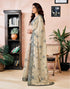 Vasthrlay Womens Printed Unstitched Olive Green Saree
