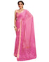 Vasthrlay Chiffon Bandhani Unstitched Dark Green Saree