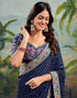 Vasthrlay Georgette Embroidery Unstitched Purple Saree