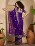 Vasthrlay Shimmer Chiffon Lavender Saree