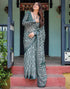 Vasthrlay Womens Printed Unstitched Light Green Saree