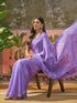 Vasthrlay Chiffon Scalloped Brown Saree