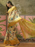Vasthrlay Shimmer Printed Unstitched Lime Green Saree
