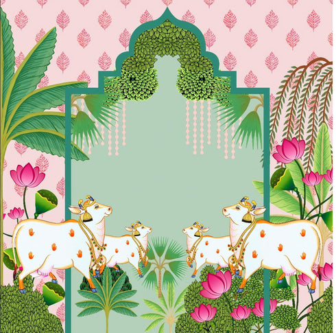 Dhara Creation Pichwai Mural Cow Art Printed