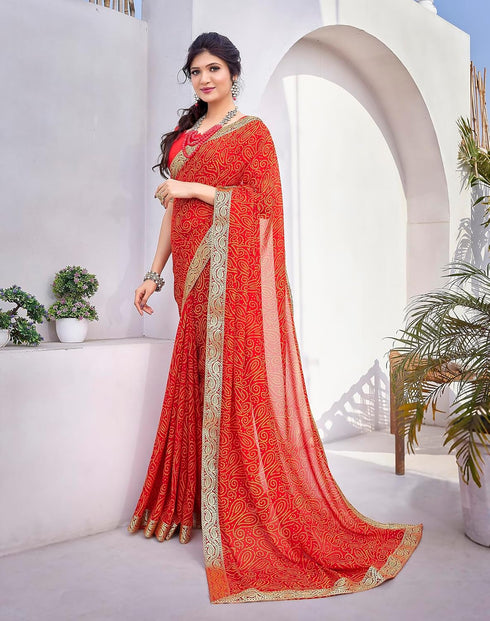 Vasthrlay Georgette Printed Jacquard Material Ethnic Wear