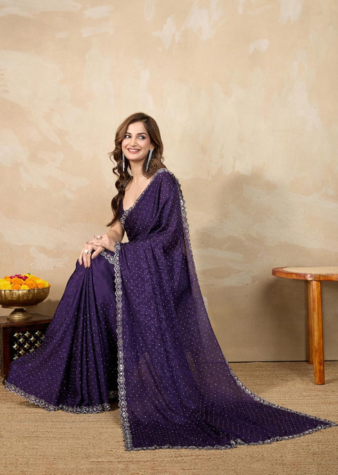 Vasthrlay Siroski Unstitch Grey Ethnic Wear