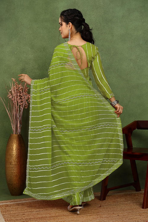 Vasthrlay Fashion Georgette Stripes Navy Ethnic Wear