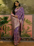 Vasthrlay Banarasi Weaving Purple Saree With Unstitched Blouse Piece