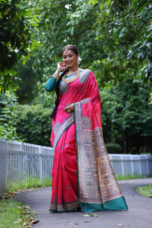 Vasthrlay Beautiful Kalamkari Contrast
