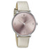 Sonata Sleek Quartz Analog Pink Dial Beige Leather Strap Watch for Women