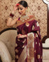 Vasthrlay Kanjivaram Banarasi Wedding Orange Saree