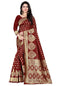 Vsathrlay Maroon Blend Banarasi Pari Ethnic Wear