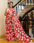 Vasthrlay Georgette Printed Unstitched Lavender Saree