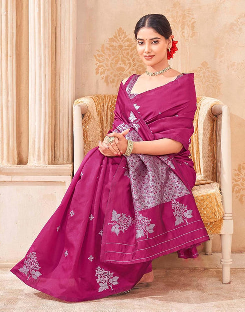 Vasthrlay Kanjivaram Jacquard Unstitched Mustard Saree