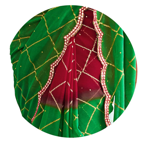 Vasthrlay Sourbh Georgette Plastic Turquoise Ethnic Wear