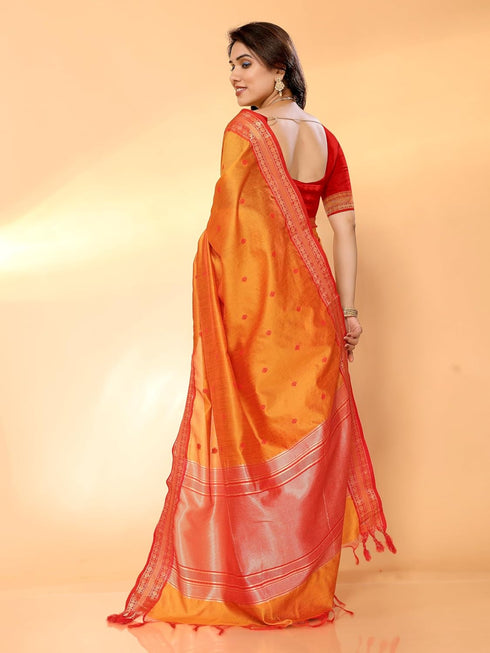 VasthrlayJacquard Boardered Unstitched Mustard Free Ethnic Wear