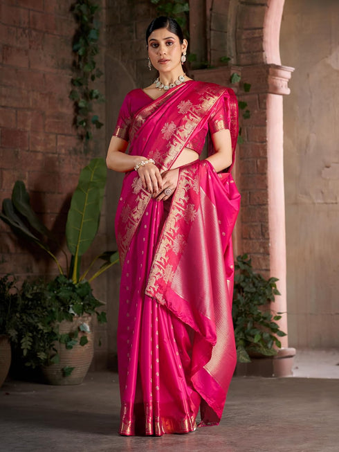 Vasthrlay Women's Kanjivaram Silk Unstitched Saree