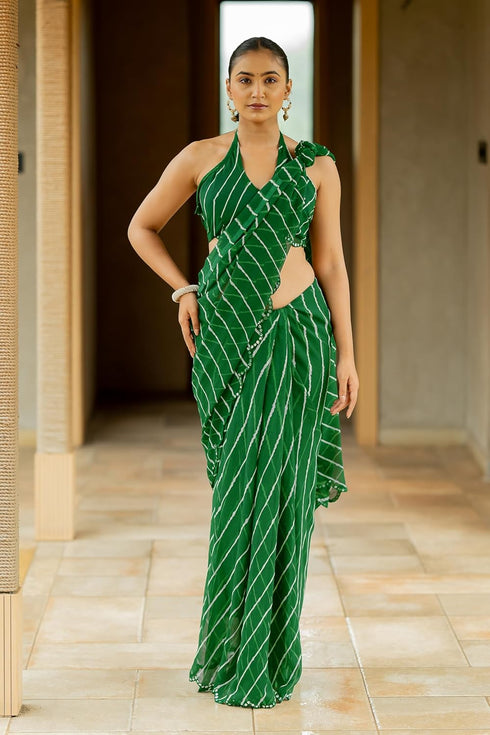 Vasthrlay Fashion Georgette Leheriya Printed Ethnic Wear