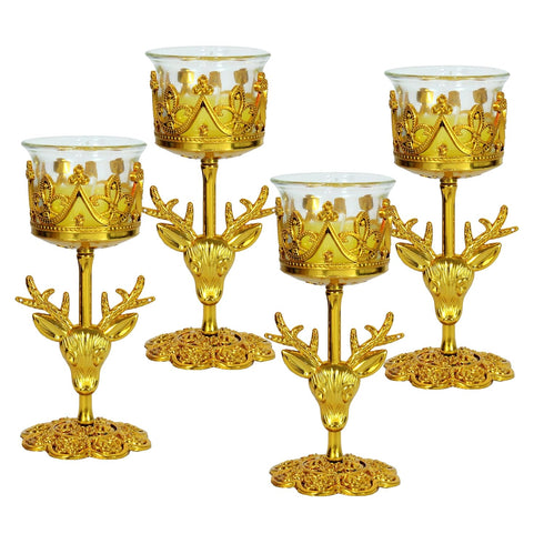 TIED RIBBONS Set of 4 Christmas Candle Holder