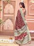 Vasthrlay Womens Abstract Unstitched Off White Saree