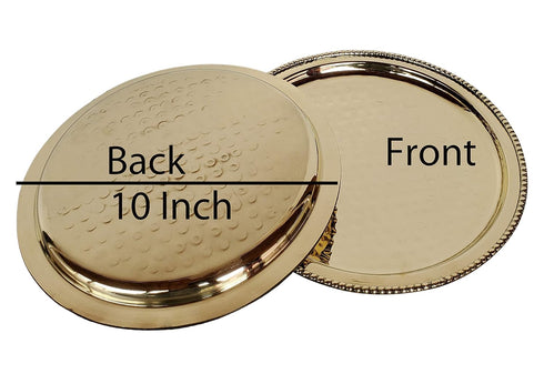 Brass Plate for Pooja, 10 Inch