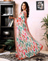 Vasthrlay Womens Printed Unstitched Dark Green Saree