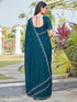Vasthrlay Georgette Scalloped Yellow Saree