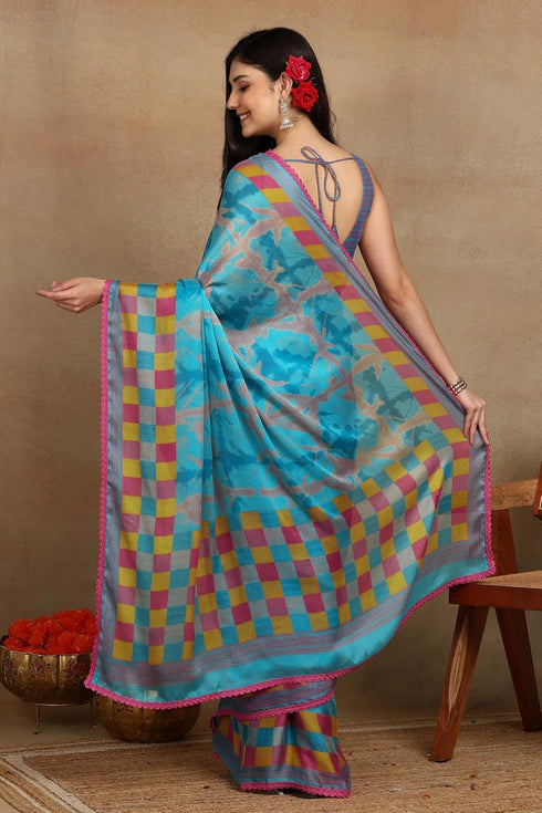 Vasthrlay Fashion Chiffon Geometric Printed Ethnic Wear
