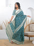 Vasthrlay Printed Tassels Unstitched Khaki Saree