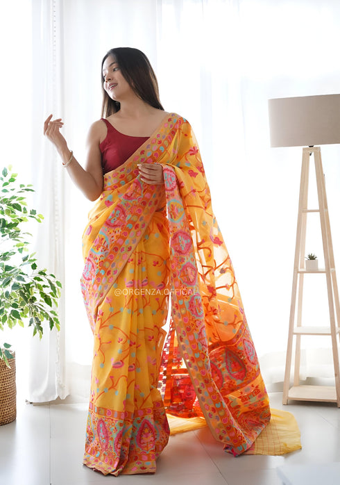 Vasthrlay Banarasi Unstitched Saree