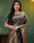Vasthrlay Banarasi Kanjivaram Unstitched Black Saree