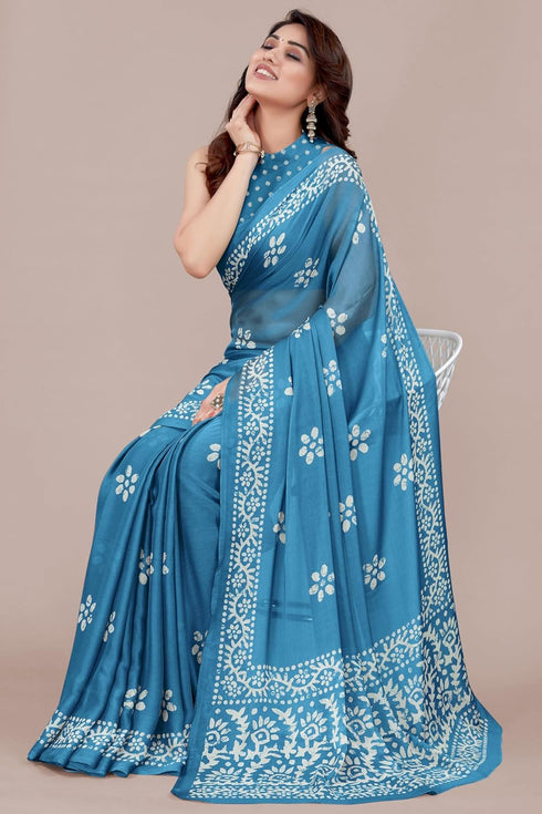 Vasthrlay Fashion Chiffon Printed Parrot Ethnic Wear